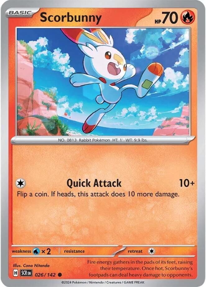 Scorbunny (026/142) [Scarlet & Violet: Stellar Crown] Pokemon Single Pokémon  | Multizone: Comics And Games