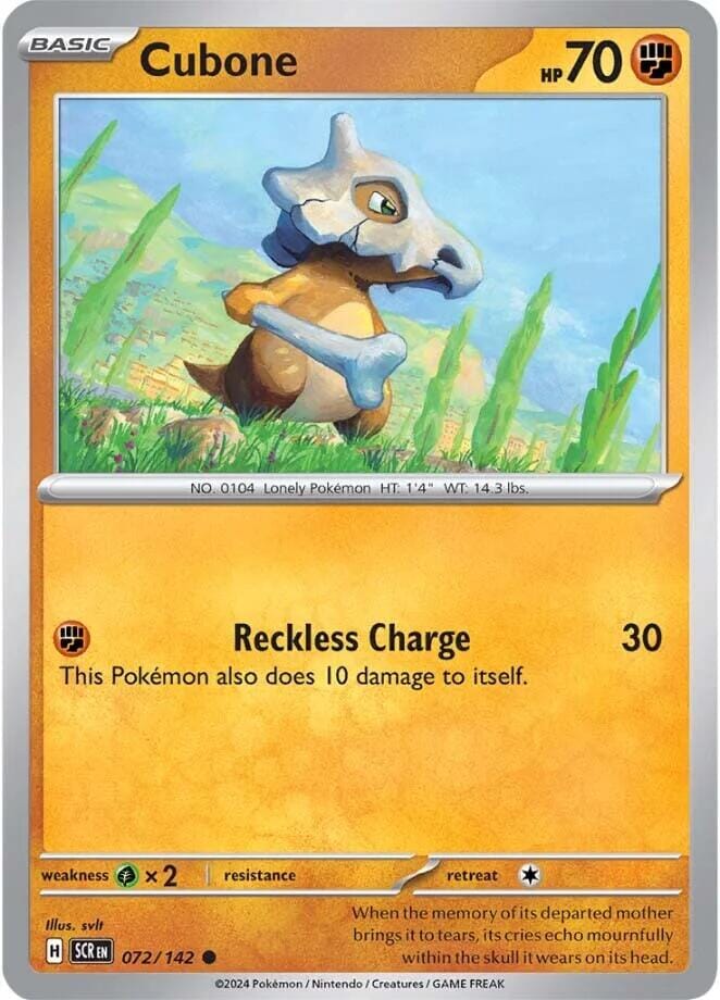 Cubone (072/142) [Scarlet & Violet: Stellar Crown] Pokemon Single Pokémon  | Multizone: Comics And Games