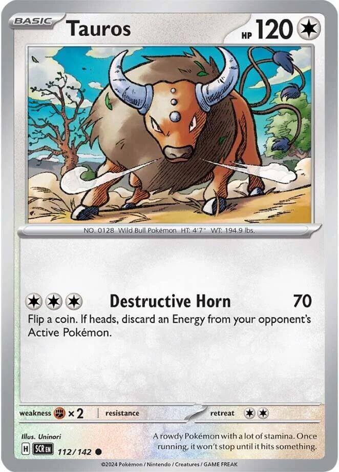 Tauros (112/142) [Scarlet & Violet: Stellar Crown] Pokemon Single Pokémon  | Multizone: Comics And Games