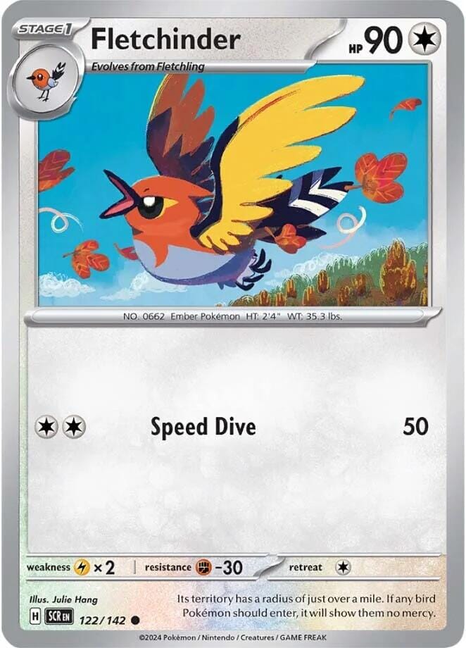 Fletchinder (122/142) [Scarlet & Violet: Stellar Crown] Pokemon Single Pokémon  | Multizone: Comics And Games