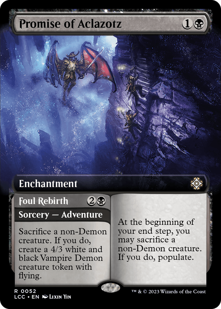 Promise of Aclazotz // Foul Rebirth (Extended Art) [The Lost Caverns of Ixalan Commander] MTG Single Magic: The Gathering  | Multizone: Comics And Games