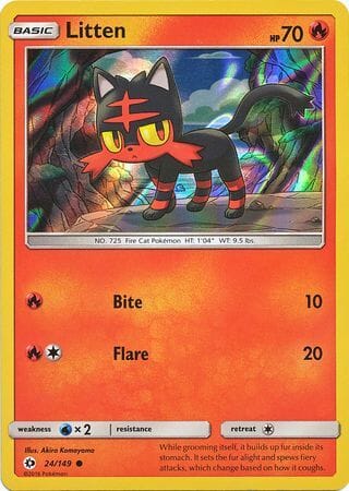 Litten (24/149) (Water Web Holo) [Sun & Moon: Base Set] Pokemon Single Pokémon  | Multizone: Comics And Games