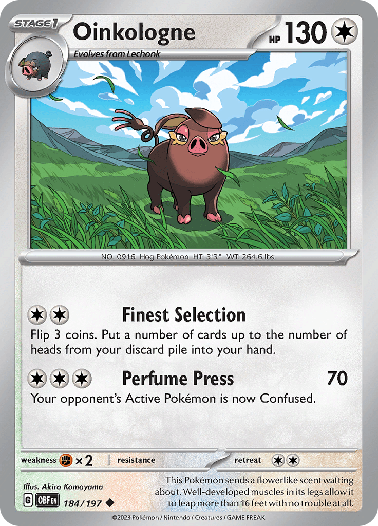 Oinkologne (184/197) [Scarlet & Violet: Obsidian Flames] Pokemon Single Pokémon  | Multizone: Comics And Games