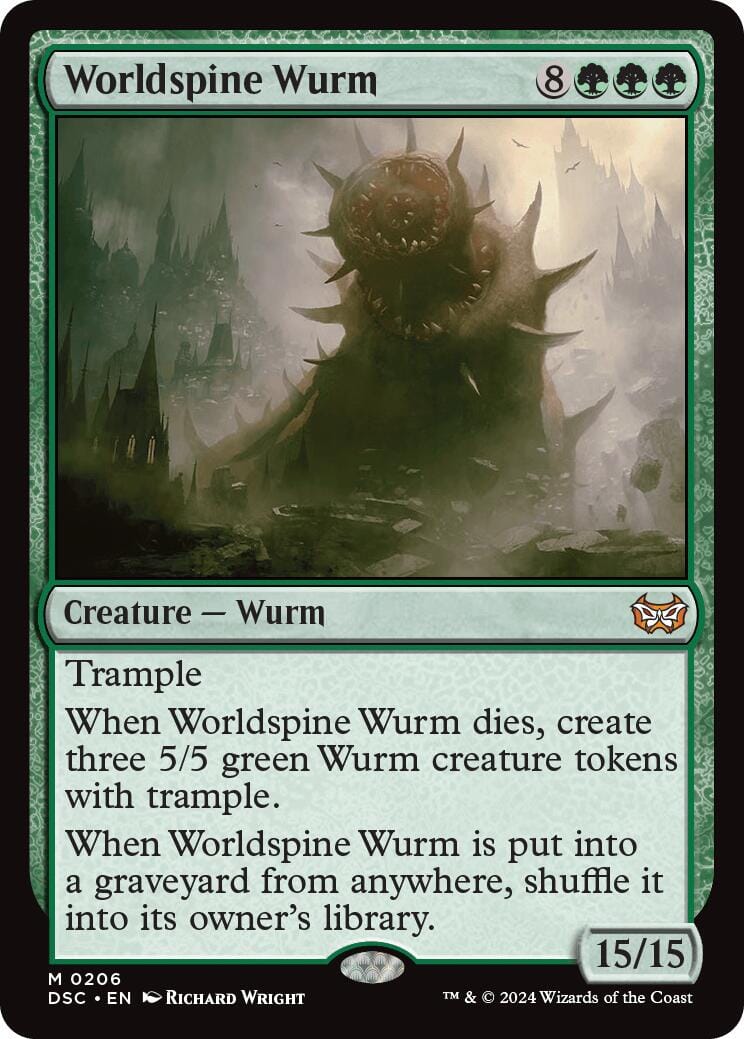 Worldspine Wurm [Duskmourn: House of Horror Commander] MTG Single Magic: The Gathering  | Multizone: Comics And Games