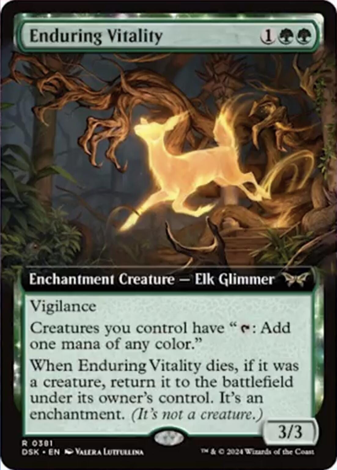Enduring Vitality (Extended Art) [Duskmourn: House of Horror] MTG Single Magic: The Gathering  | Multizone: Comics And Games