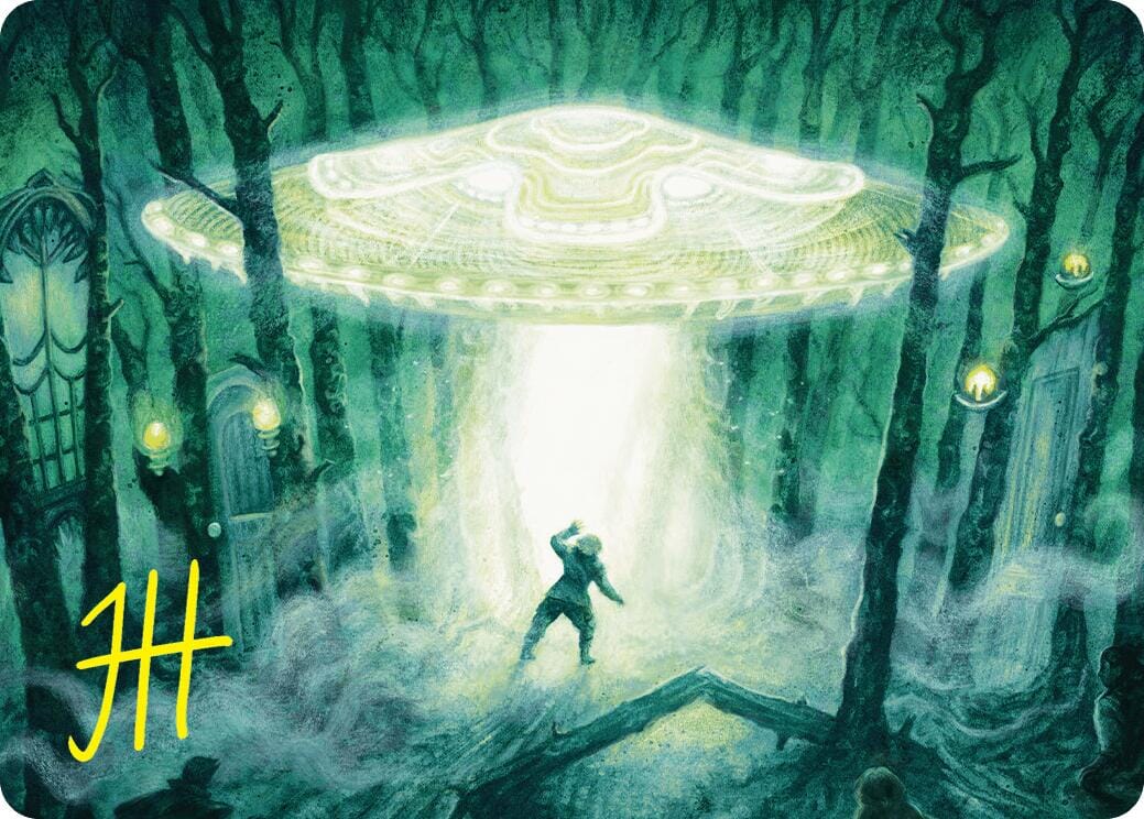 Unidentified Hovership Art Card (Gold-Stamped Signature) [Duskmourn: House of Horror Art Series] MTG Single Magic: The Gathering  | Multizone: Comics And Games