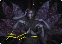 Demonic Counsel Art Card (7/54) (Gold-Stamped Signature) [Duskmourn: House of Horror Art Series] MTG Single Magic: The Gathering  | Multizone: Comics And Games