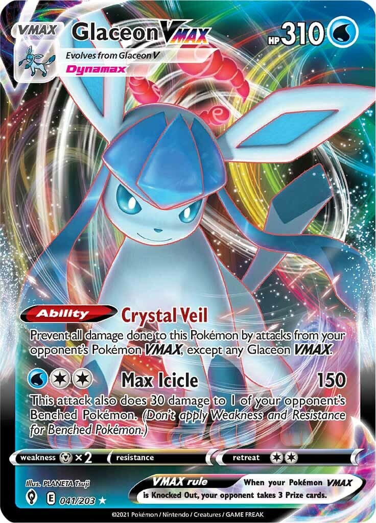 Glaceon VMAX (041/203) [Sword & Shield: Evolving Skies] Pokemon Single Pokémon  | Multizone: Comics And Games