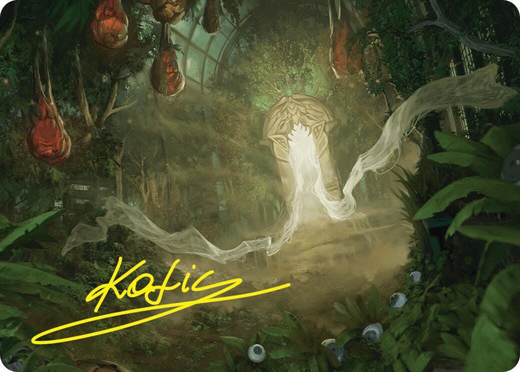 Hushwood Verge Art Card (Gold-Stamped Signature) [Duskmourn: House of Horror Art Series] MTG Single Magic: The Gathering  | Multizone: Comics And Games