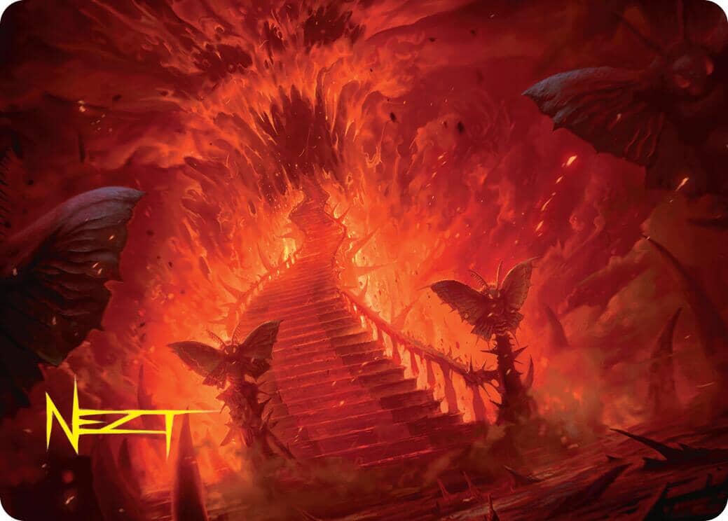 Mountain Art Card (Gold-Stamped Signature) [Duskmourn: House of Horror Art Series] MTG Single Magic: The Gathering  | Multizone: Comics And Games
