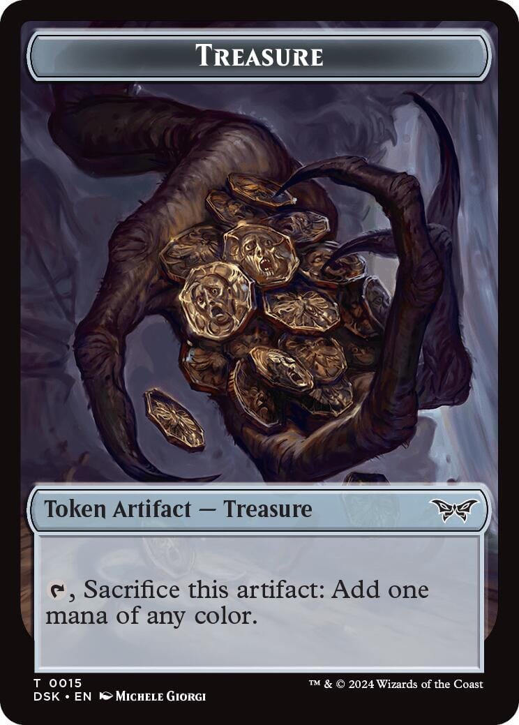 Angel // Treasure Double-Sided Token [Duskmourn: House of Horror Commander Tokens] MTG Single Magic: The Gathering  | Multizone: Comics And Games