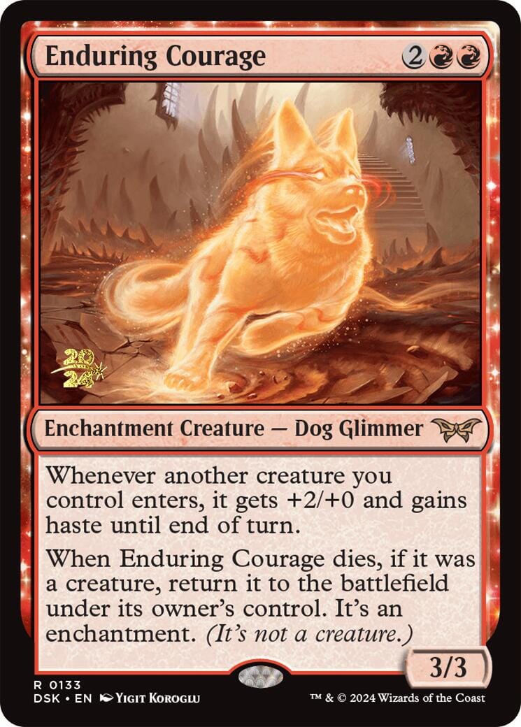 Enduring Courage [Duskmourn: House of Horror Prerelease Promos] MTG Single Magic: The Gathering  | Multizone: Comics And Games