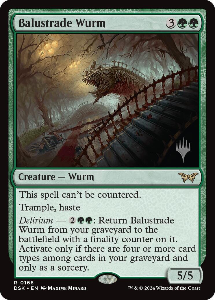 Balustrade Wurm (Promo Pack) [Duskmourn: House of Horror Promos] MTG Single Magic: The Gathering  | Multizone: Comics And Games