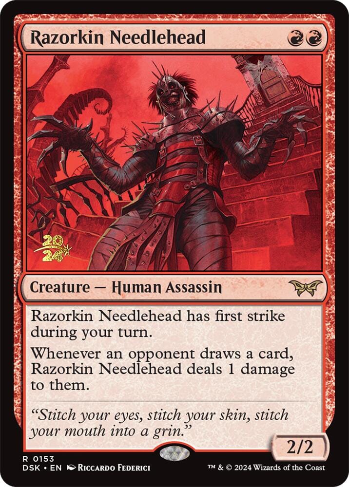 Razorkin Needlehead [Duskmourn: House of Horror Prerelease Promos] MTG Single Magic: The Gathering  | Multizone: Comics And Games
