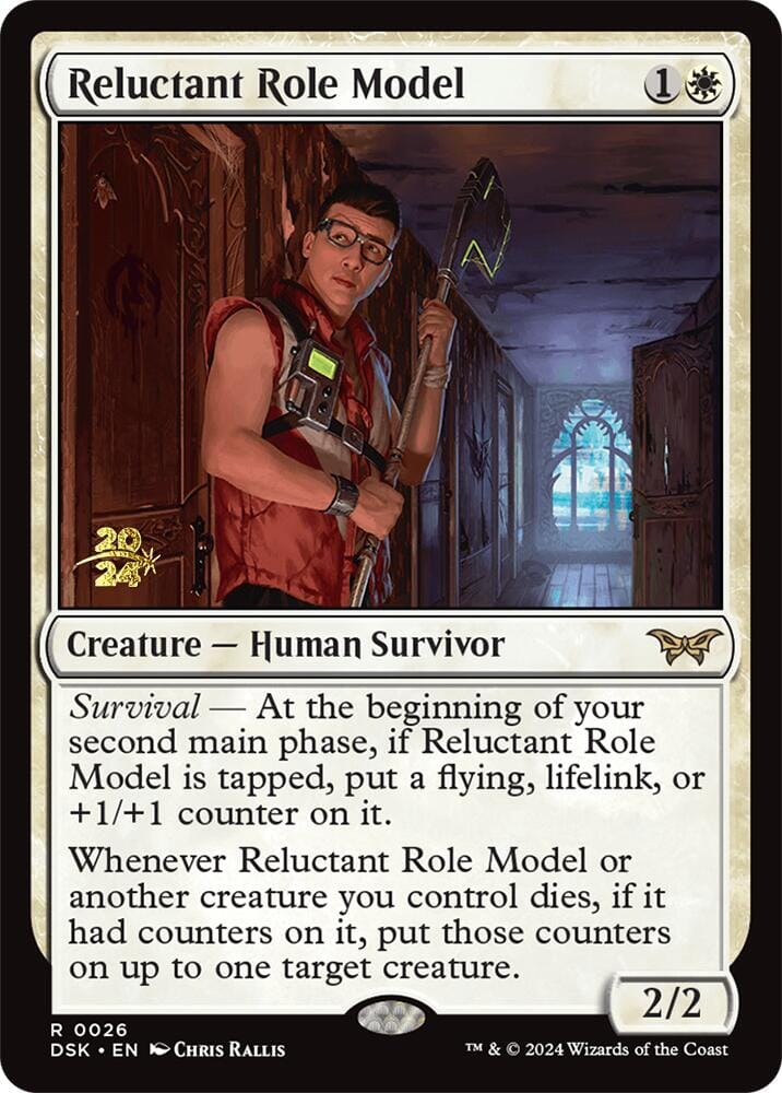 Reluctant Role Model (0026) [Duskmourn: House of Horror Prerelease Promos] MTG Single Magic: The Gathering  | Multizone: Comics And Games
