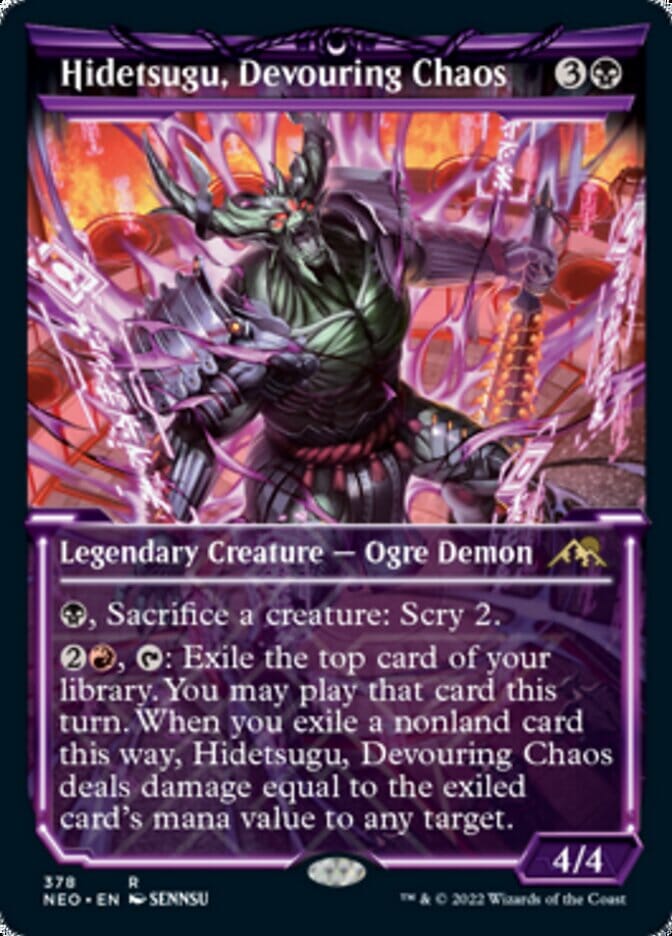 Hidetsugu, Devouring Chaos (Showcase Soft Glow) [Kamigawa: Neon Dynasty] MTG Single Magic: The Gathering  | Multizone: Comics And Games