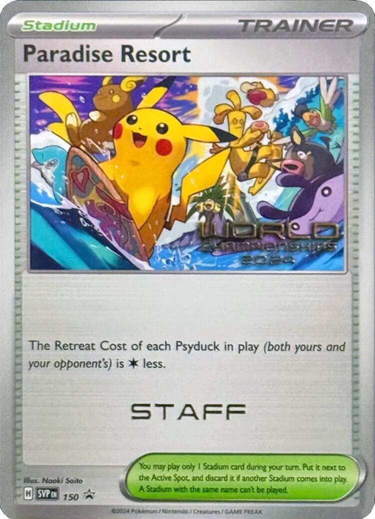 Paradise Resort (150) (World Championships 2024) (Staff) [Scarlet & Violet: Black Star Promos] Pokemon Single Pokémon  | Multizone: Comics And Games