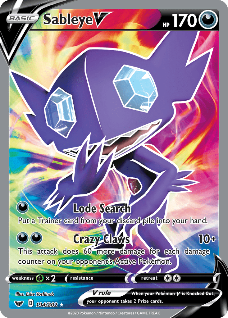 Sableye V (194/202) [Sword & Shield: Base Set] Pokemon Single Pokémon  | Multizone: Comics And Games