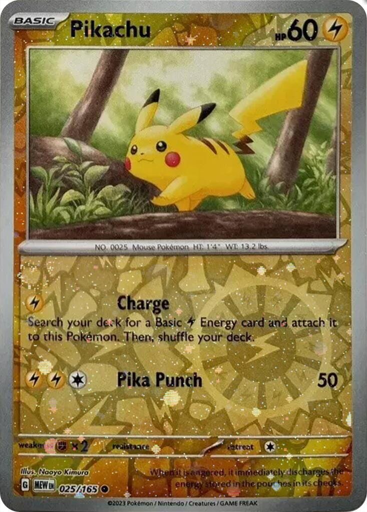 Pikachu (025/165) (Cosmos Holo) (Costco Exclusive) [Miscellaneous Cards] Pokemon Single Pokémon  | Multizone: Comics And Games