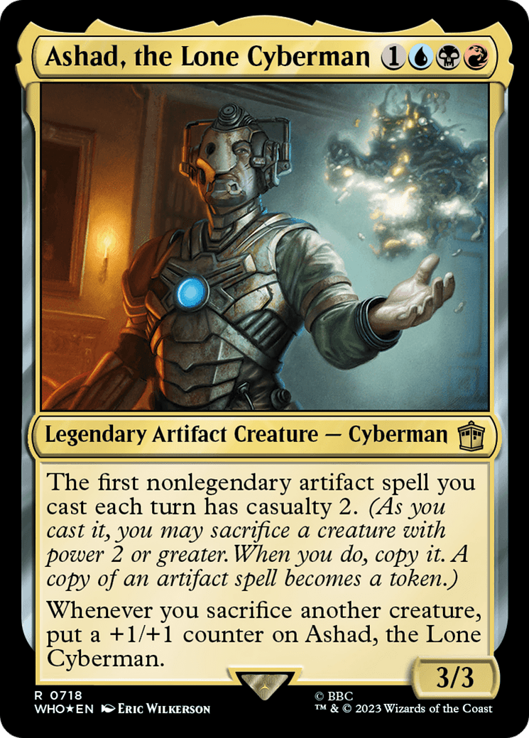Ashad, the Lone Cyberman (Surge Foil) [Doctor Who] MTG Single Magic: The Gathering  | Multizone: Comics And Games
