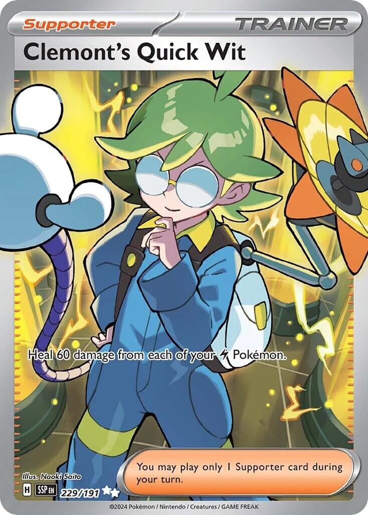 Clemont's Quick Wit (229/191) [Scarlet & Violet: Surging Sparks] Pokemon Single Pokémon  | Multizone: Comics And Games