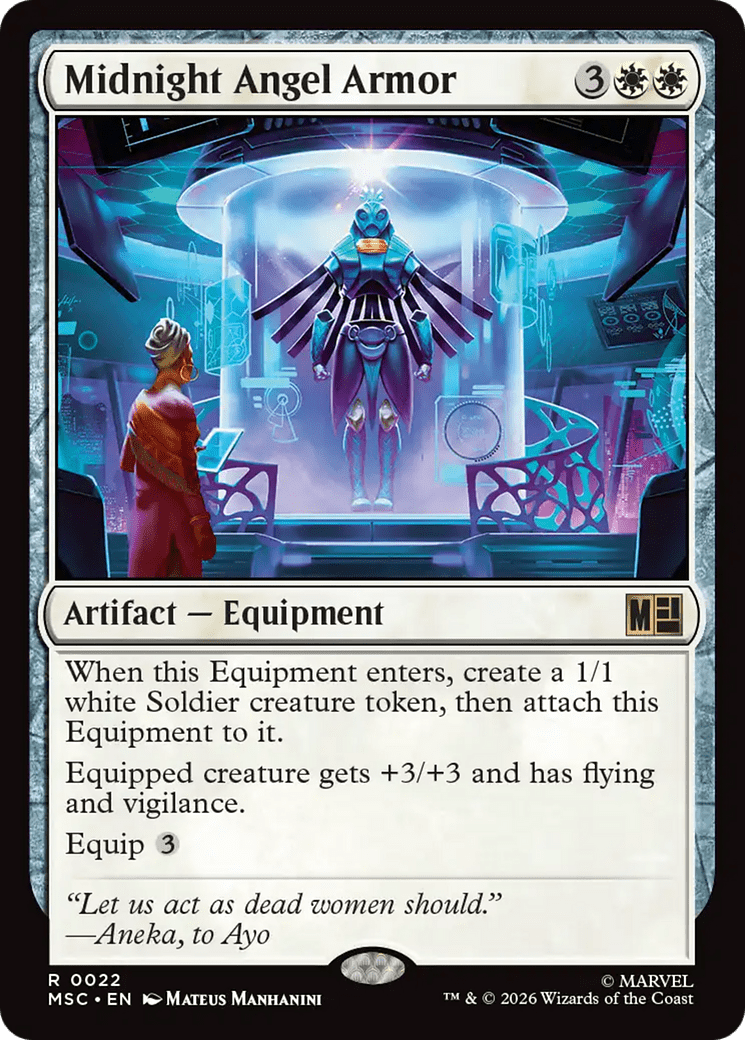 Midnight Angel Armor [Marvel Super Heroes Commander] MTG Single Magic: The Gathering  | Multizone: Comics And Games