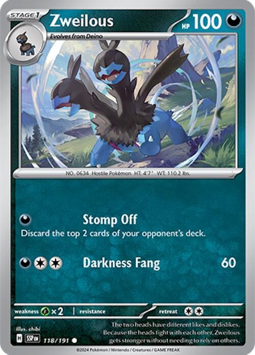 Zweilous (118/191) [Scarlet & Violet: Surging Sparks] Pokemon Single Pokémon  | Multizone: Comics And Games