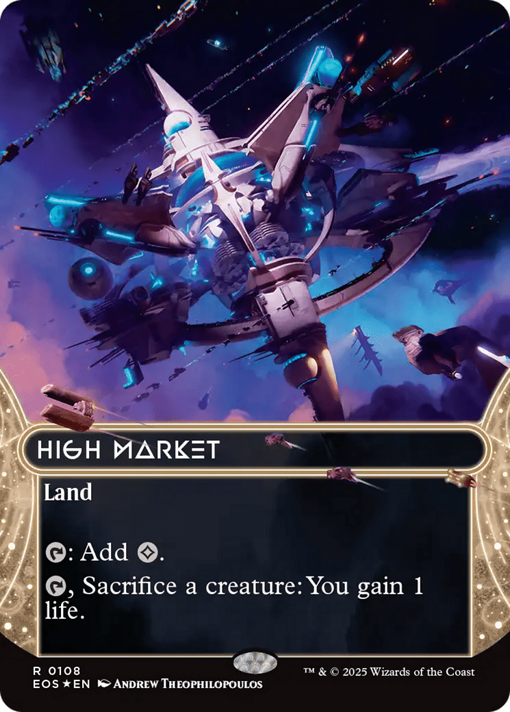 High Market (0108) (Borderless) (Galaxy Foil) [Edge of Eternities: Stellar Sights] MTG Single Magic: The Gathering  | Multizone: Comics And Games