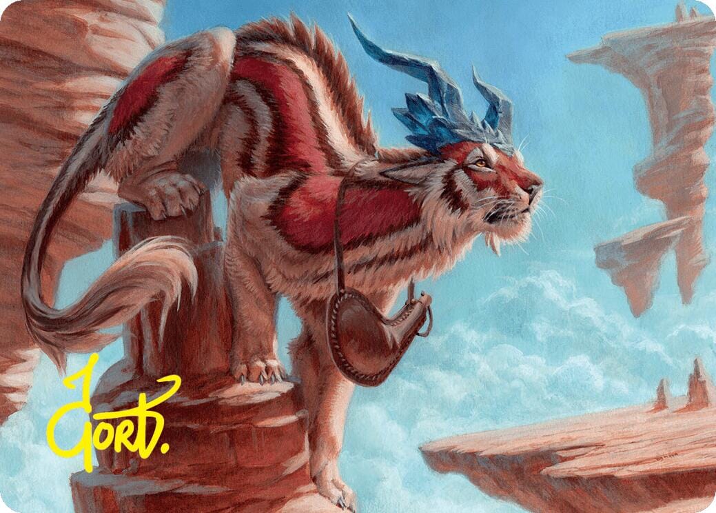 Felidar Savior Art Card (3/54) (Gold-Stamped Signature) [Foundations Art Series] MTG Single Magic: The Gathering  | Multizone: Comics And Games