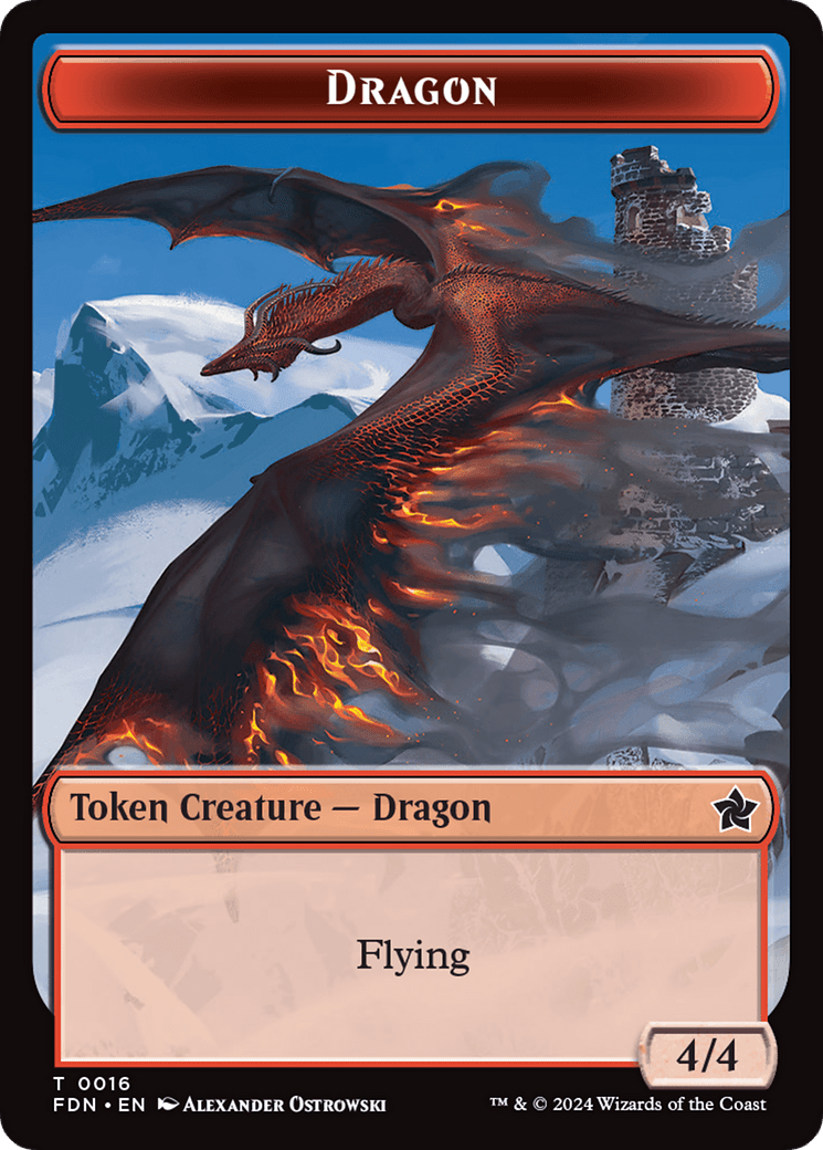 Dragon (0016) // Dragon (0017) Doubled-Sided Token [Foundations Tokens] MTG Single Magic: The Gathering  | Multizone: Comics And Games