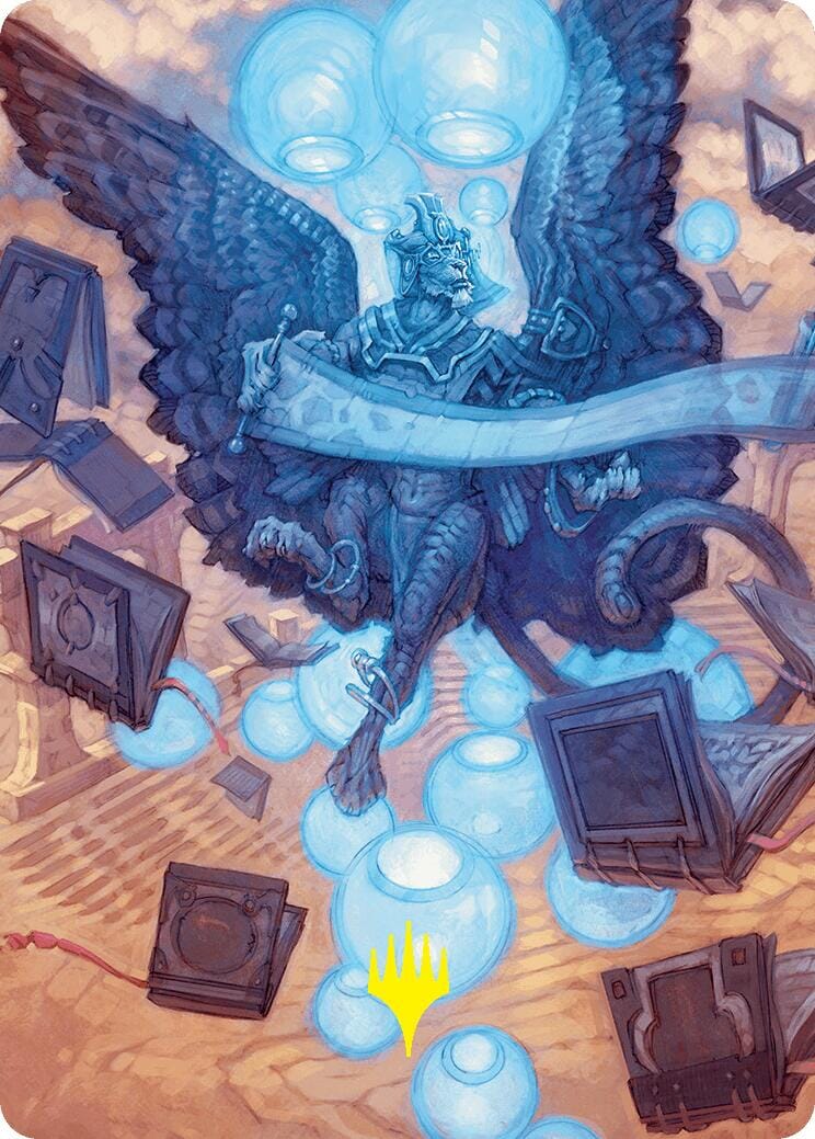 Sphinx of Forgotten Lore Art Card (33/54) (Gold-Stamped Signature) [Foundations Art Series] MTG Single Magic: The Gathering  | Multizone: Comics And Games