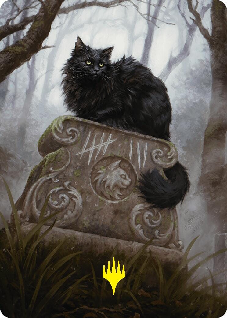 Nine-Lives Familiar 2 Art Card (36/54) (Gold-Stamped Planeswalker Symbol) [Foundations Art Series] MTG Single Magic: The Gathering  | Multizone: Comics And Games