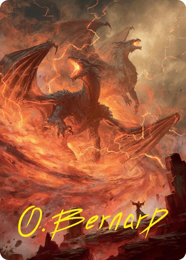 Rite of the Dragoncaller Art Card (38/54) (Gold-Stamped Signature) [Foundations Art Series] MTG Single Magic: The Gathering  | Multizone: Comics And Games