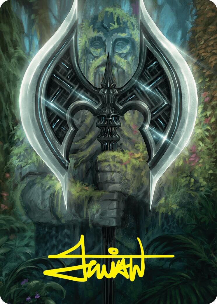 Leyline Axe Art Card (49/54) (Gold-Stamped Signature) [Foundations Art Series] MTG Single Magic: The Gathering  | Multizone: Comics And Games