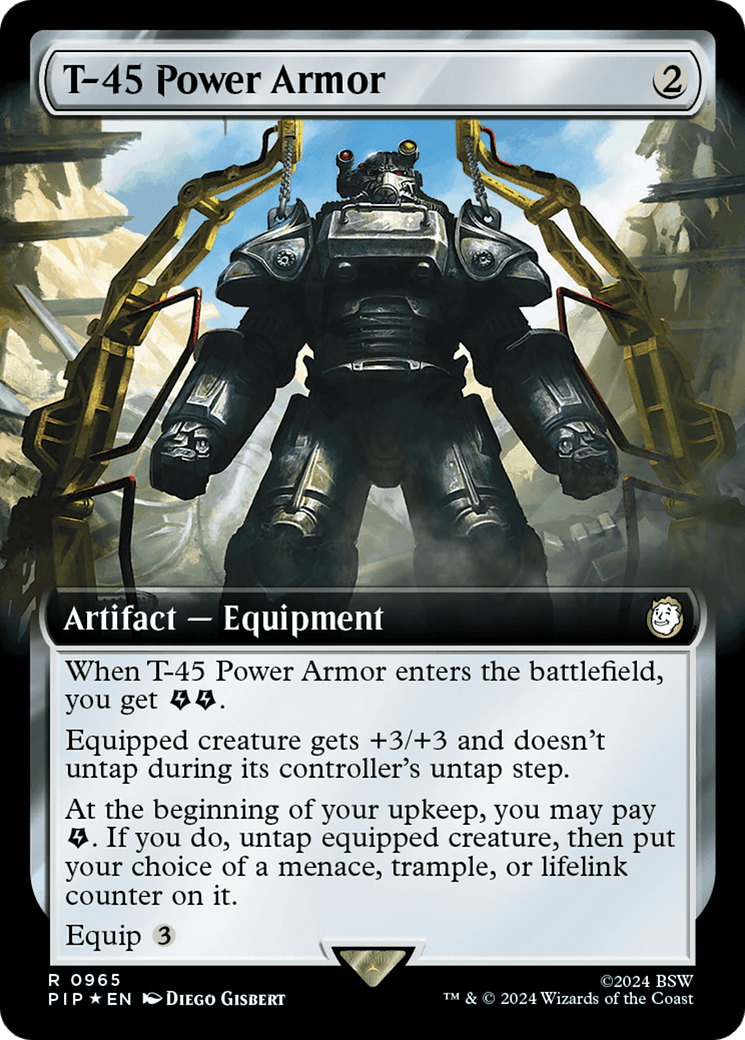 T-45 Power Armor (Extended Art) (Surge Foil) [Fallout] MTG Single Magic: The Gathering  | Multizone: Comics And Games
