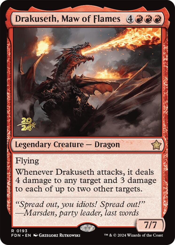 Drakuseth, Maw of Flames [Foundations Prerelease Promos] MTG Single Magic: The Gathering  | Multizone: Comics And Games