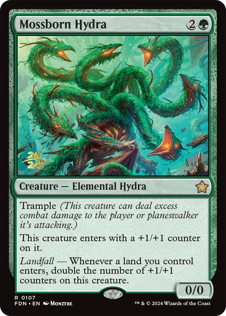 Mossborn Hydra [Foundations Prerelease Promos] MTG Single Magic: The Gathering  | Multizone: Comics And Games