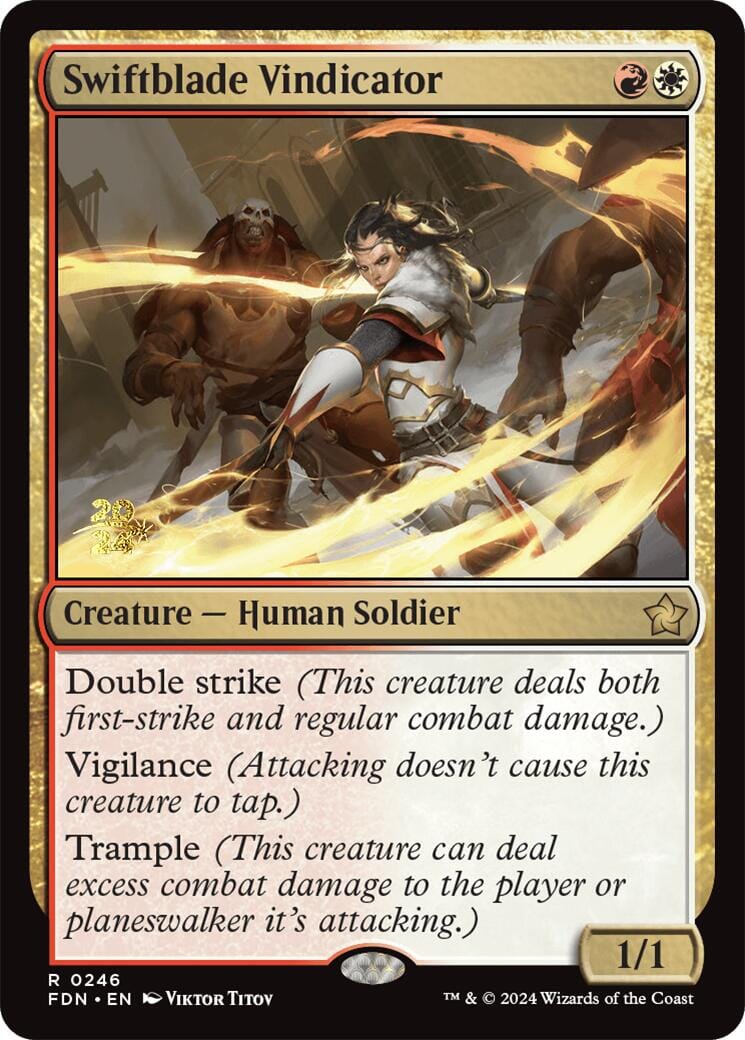 Swiftblade Vindicator [Foundations Prerelease Promos] MTG Single Magic: The Gathering  | Multizone: Comics And Games