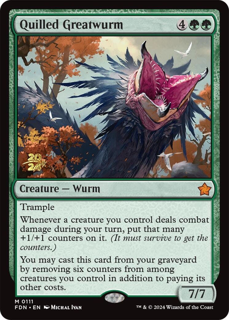 Quilled Greatwurm [Foundations Prerelease Promos] MTG Single Magic: The Gathering  | Multizone: Comics And Games
