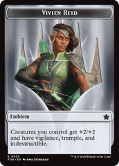 Emblem - Vivien Reid // Elf Warrior Double-Sided Token [Foundations Tokens] MTG Single Magic: The Gathering  | Multizone: Comics And Games