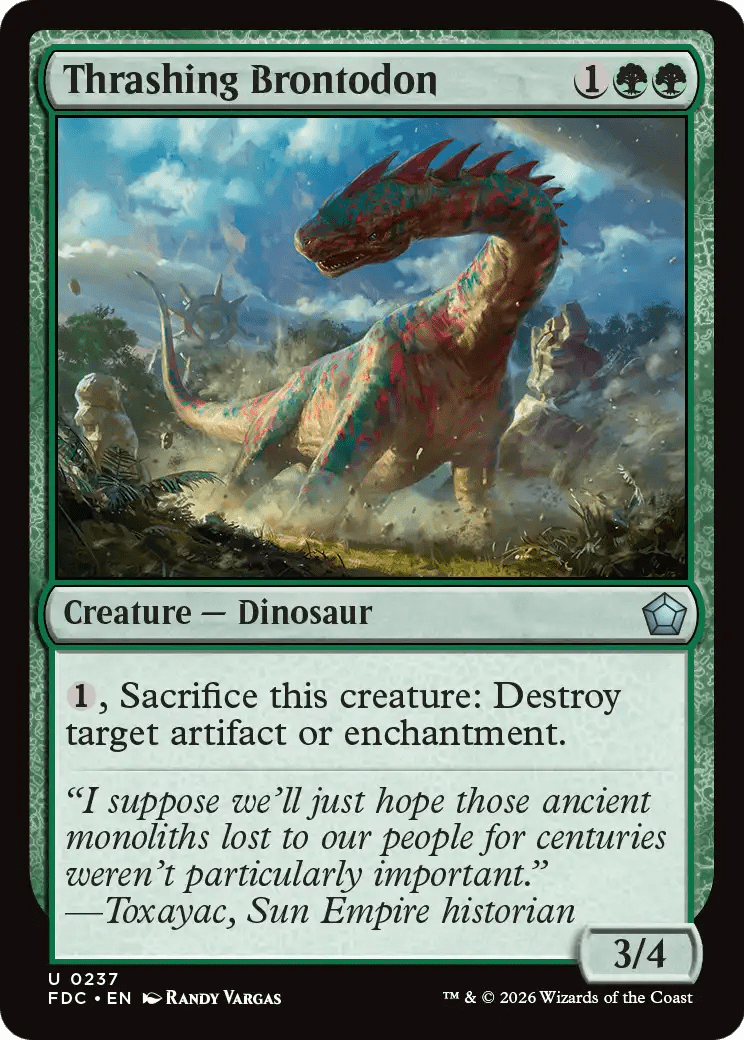 Thrashing Brontodon [Foundations Commander] MTG Single Magic: The Gathering  | Multizone: Comics And Games