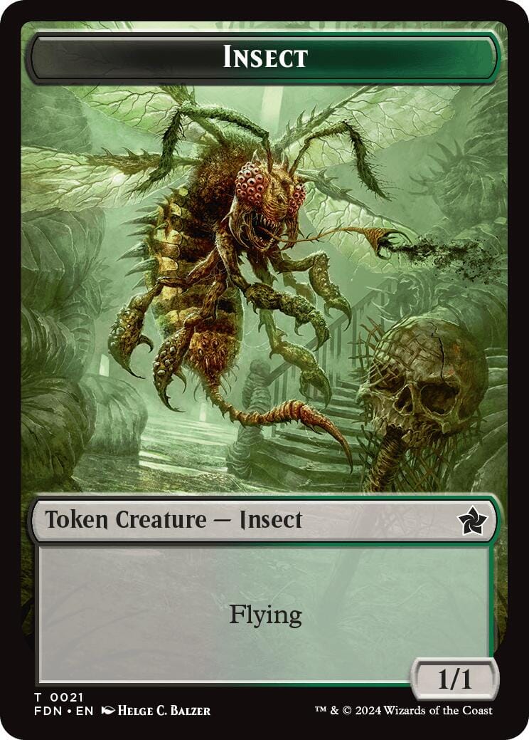 Zombie // Insect Doubled-Sided Token [Foundations Tokens] MTG Single Magic: The Gathering  | Multizone: Comics And Games