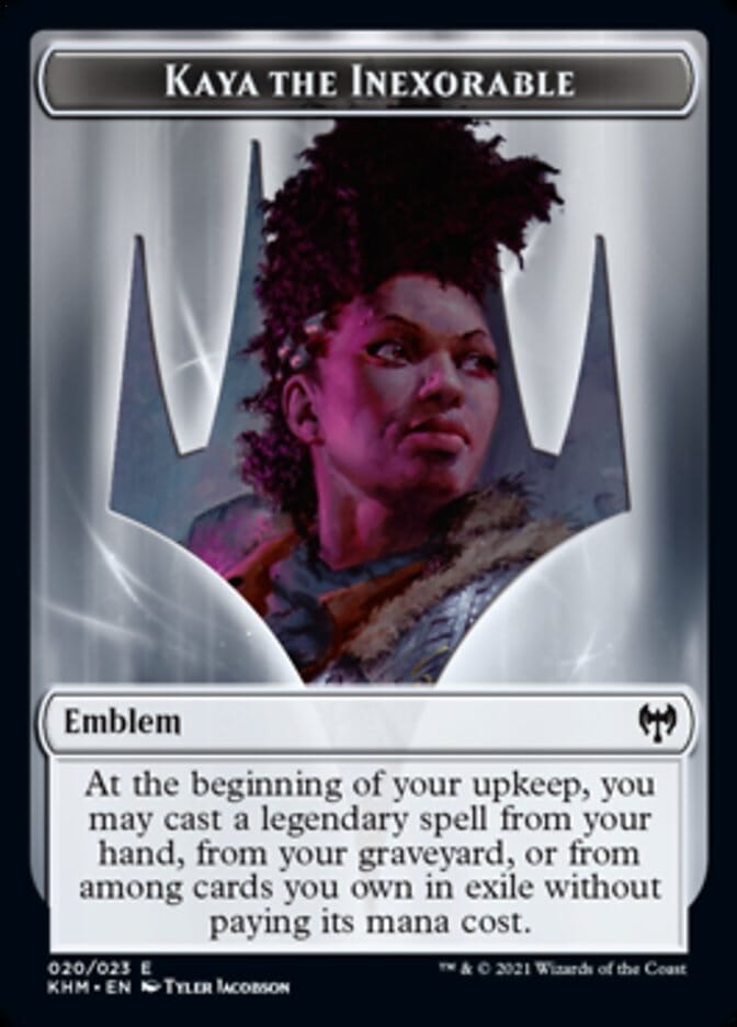 Kaya the Inexorable Emblem [Kaldheim Tokens] MTG Single Magic: The Gathering  | Multizone: Comics And Games