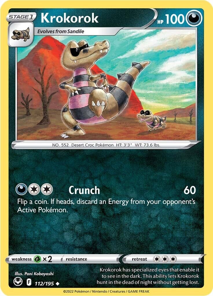 Krokorok (112/195) [Sword & Shield: Silver Tempest] Pokemon Single Pokémon  | Multizone: Comics And Games