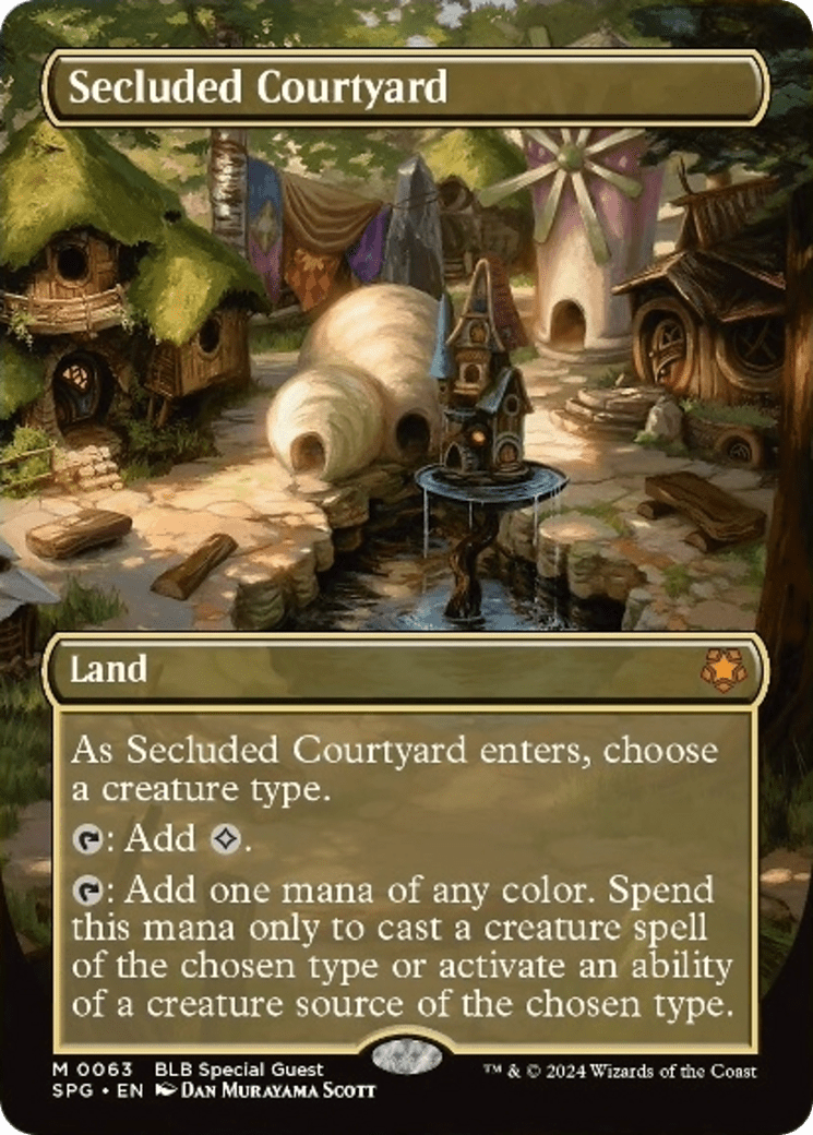 Secluded Courtyard (Borderless) [Bloomburrow Special Guests] MTG Single Magic: The Gathering  | Multizone: Comics And Games