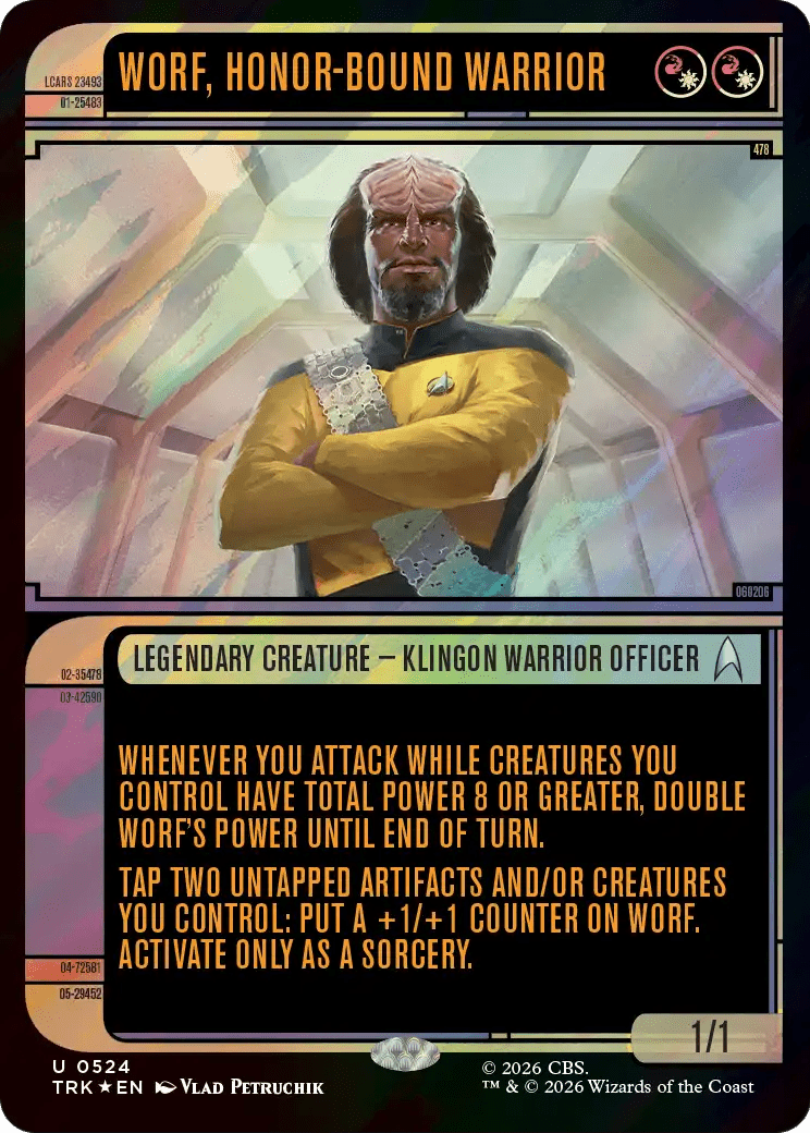 Worf, Honor-Bound Warrior (Showcase) (0524) (Surge Foil) [Star Trek] MTG Single Magic: The Gathering  | Multizone: Comics And Games