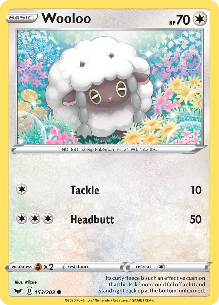 Wooloo (153/202) [Sword & Shield: Base Set] Pokemon Single Pokémon  | Multizone: Comics And Games