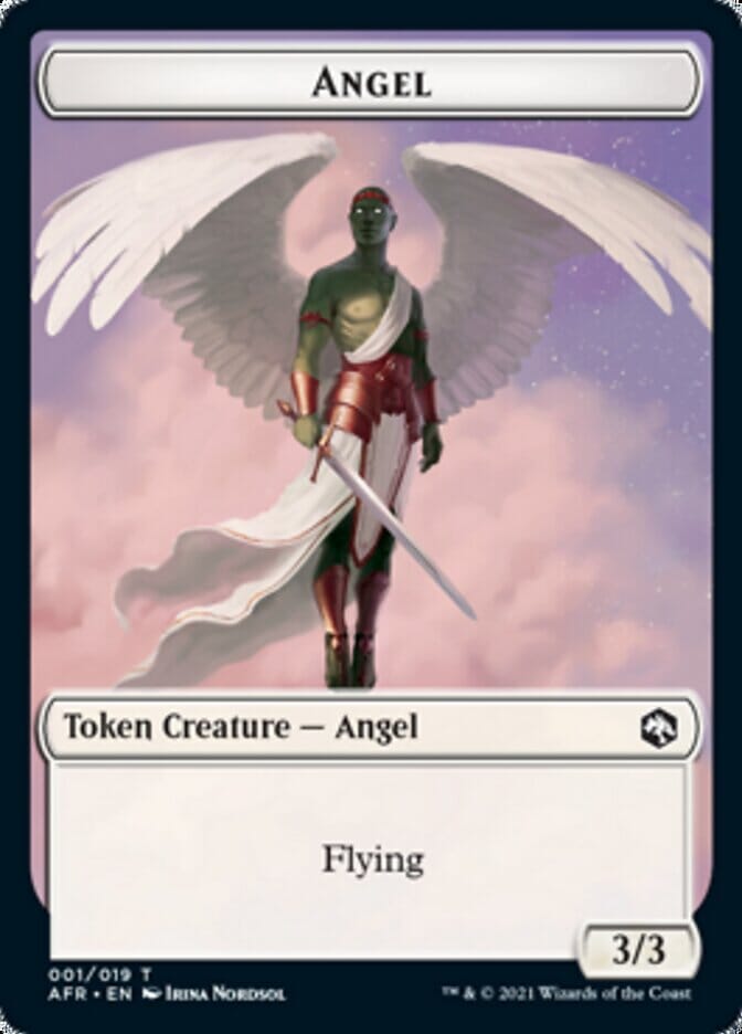 Wolf // Angel Double-Sided Token [Dungeons & Dragons: Adventures in the Forgotten Realms Tokens] MTG Single Magic: The Gathering  | Multizone: Comics And Games