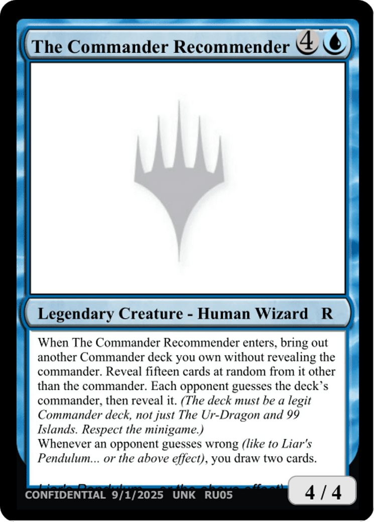 The Commander Recommender [Unknown Event] MTG Single Magic: The Gathering  | Multizone: Comics And Games