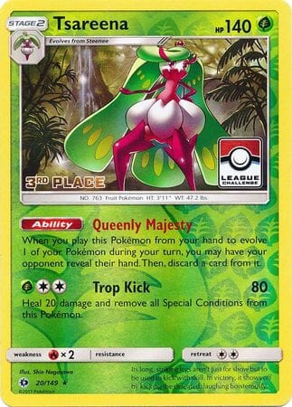 Tsareena (20/149) (League 3rd Place) [Sun & Moon: Base Set] Pokemon Single Pokémon  | Multizone: Comics And Games